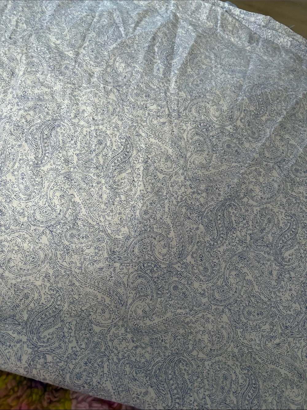 🐱Ralph Lauren Blue Ink Paisley Queen Flat sheet